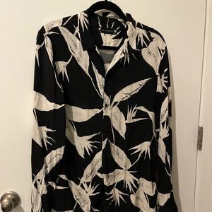 Black Printed Allsaints Button-Down Shirt